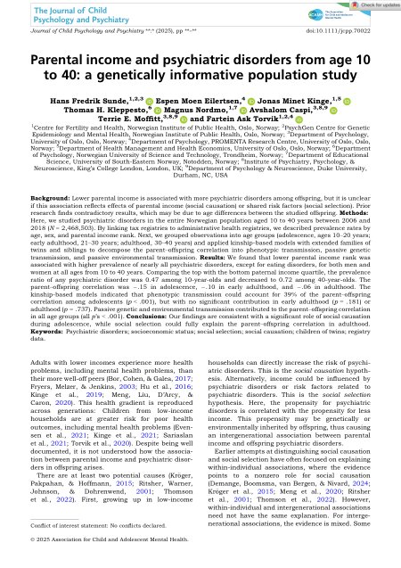 First page of the published article